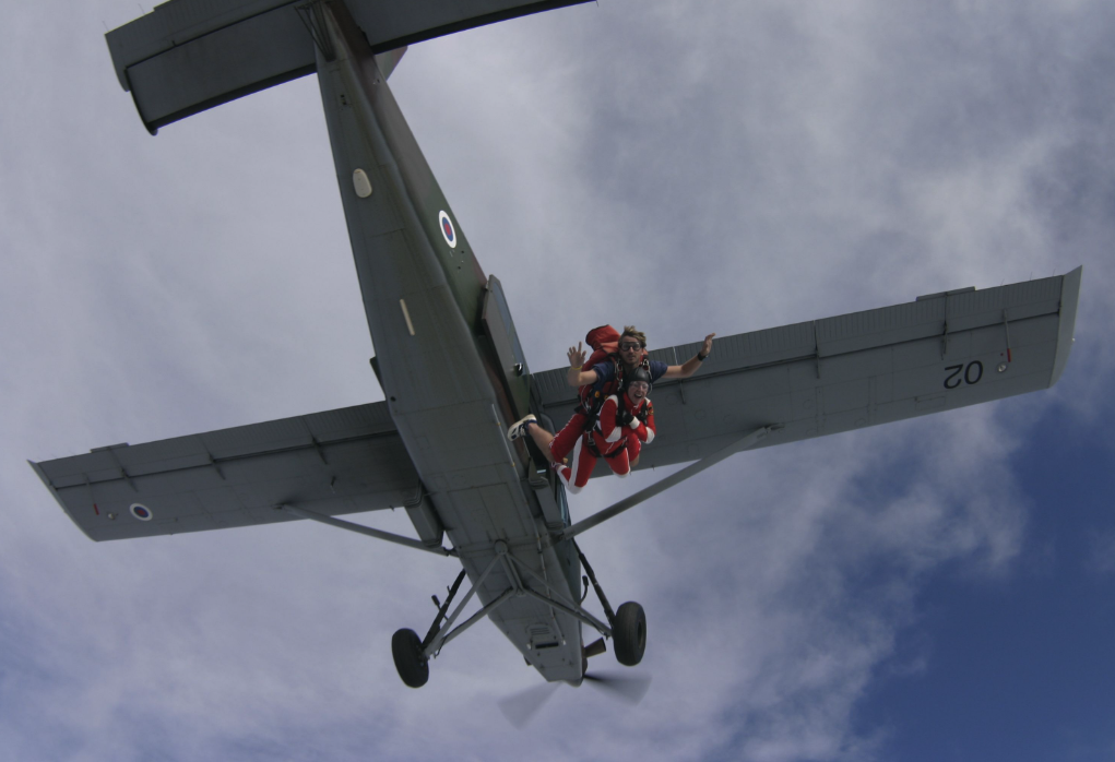 Skydiving in action