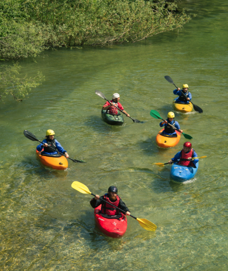 Kayaking in action