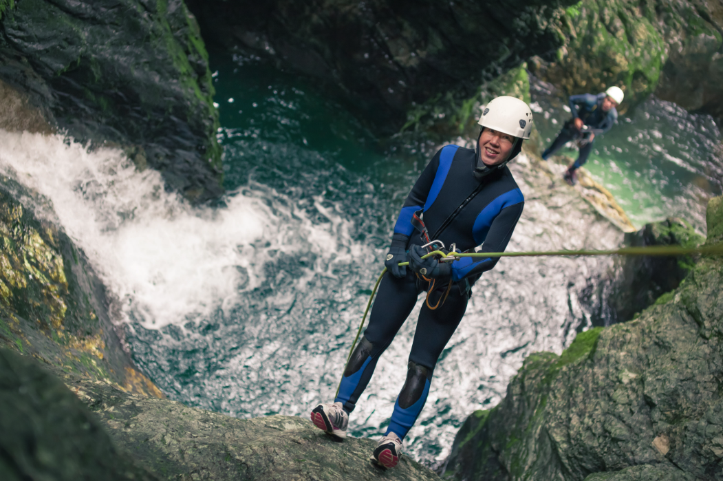 Canyoning in action