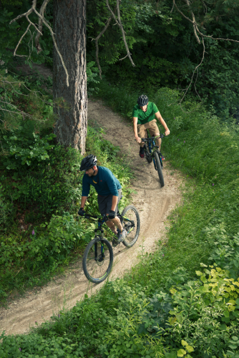 Mountain Biking in action