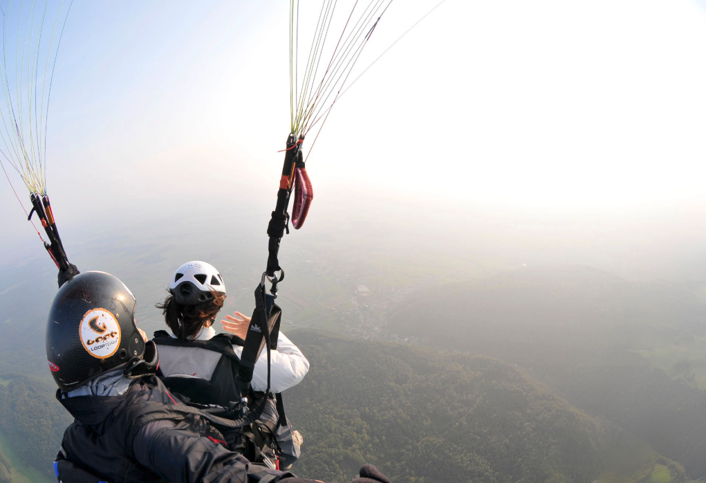 Paragliding in action